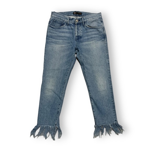 Revolve 3x1 NYC Frayed Hem Cropped Button Fly Stella Jeans Women’s Size 27 - Picture 2 of 8